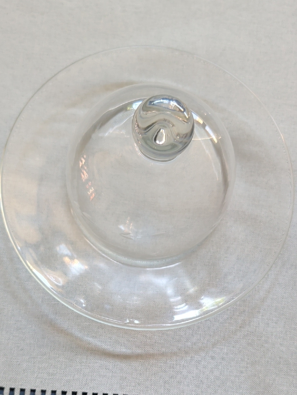 Princess House Clear Glass Butter Dome with Knob